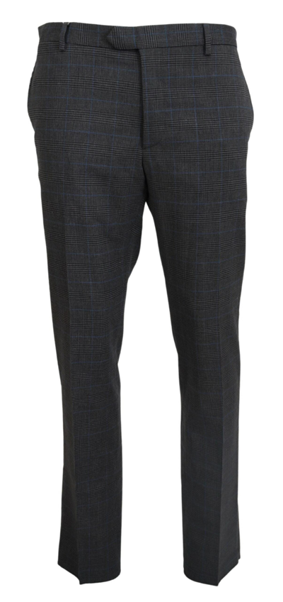 BENCIVENGA BENCIVENGA ELEGANT CHECKERED WOOL DRESS PANTS FOR MEN'S MEN