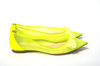 Christian Louboutin Fluro Yellow Flat Point Toe Shoe In Yellow