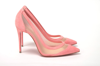 Christian Louboutin Galativi 100 Suede-trimmed Mesh Pumps In Pink
