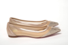 Christian Louboutin Silver Flat Point Toe Crystals Shoe In Silver