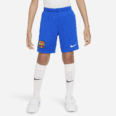 Nike Fc Barcelona 2023/24 Stadium Away Big Kids'  Dri-fit Soccer Shorts In Blue