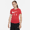 Nike Dri-fit One Swoosh Fly Big Kids' (girls') T-shirt In Red