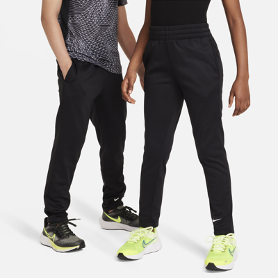 Nike Multi Big Kids' Therma-fit Open-hem Training Pants In Black