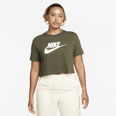 Nike Women's  Sportswear Essential Cropped Logo T-shirt In Green