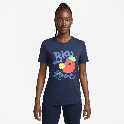 Nike Women's Dri-fit Crew-neck T-shirt In Blue