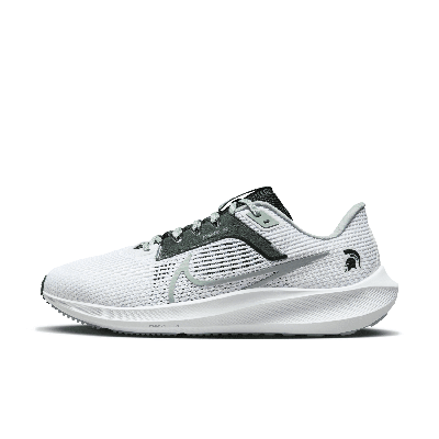 Nike Men's Pegasus 40 (michigan State) Road Running Shoes In White