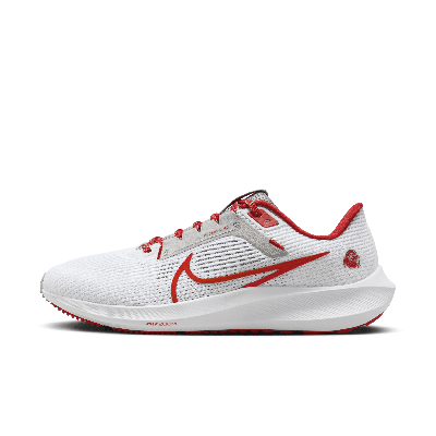 Nike Men's Pegasus 40 (ohio State) Road Running Shoes In White