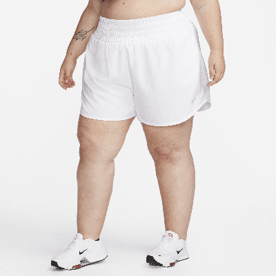Nike Women's Dri-fit One Ultra High-waisted 3" Brief-lined Shorts (plus Size) In White