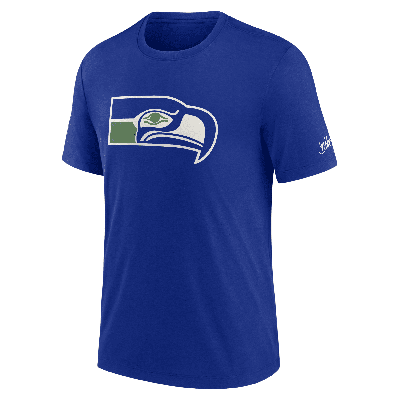 Nike Seattle Seahawks Rewind Logo  Men's Nfl T-shirt In Blue