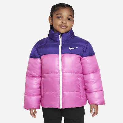 Nike Colorblock Puffer Jacket Little Kids Jacket In Pink