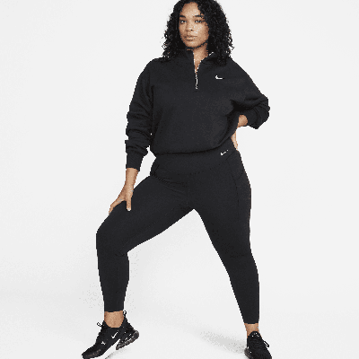 Nike Women's Universa Medium-support High-waisted Full-length Leggings With Pockets (plus Size) In Black