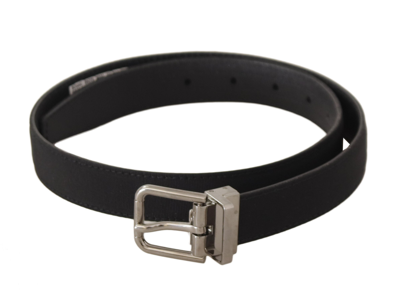 DOLCE & GABBANA DOLCE & GABBANA ELEGANT BLACK CANVAS &AMP; LEATHER WOMEN'S BELT