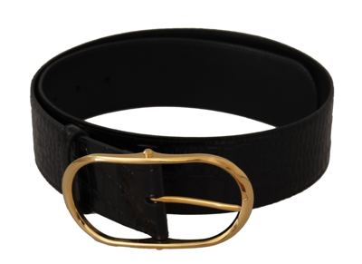 DOLCE & GABBANA DOLCE & GABBANA CHIC BLACK LEATHER LOGO WOMEN'S BELT