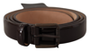 Dolce & Gabbana Black Patent Leather Logo Metal Waist Buckle Belt In Black