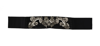 Dolce & Gabbana Black Silk Brass Crystal Embellished Waist Belt In Black