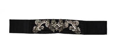 DOLCE & GABBANA DOLCE & GABBANA ELEGANT RHINESTONE-EMBELLISHED SILK WOMEN'S BELT