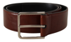 Dolce & Gabbana Bordeaux Calf Patent Leather Logo Waist Buckle Belt In Bordeaux