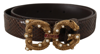 Dolce & Gabbana Brown Amore Animal Print Exotic Leather Logo Buckle Belt In Brown