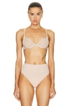 Cuup Mesh Plunge Bra In Sand