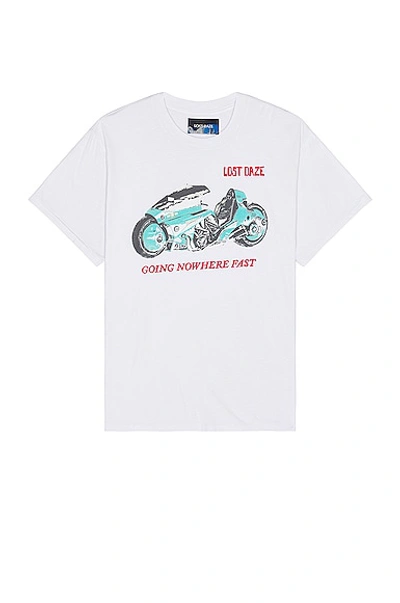 Lost Daze Moto Tee In Aged White