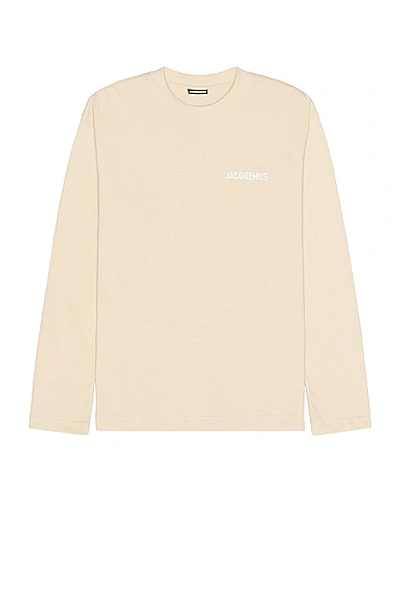 Jacquemus Beige Le Papier 'le T-shirt Manches Longues' Long Sleeve T-shirt In Light Beige