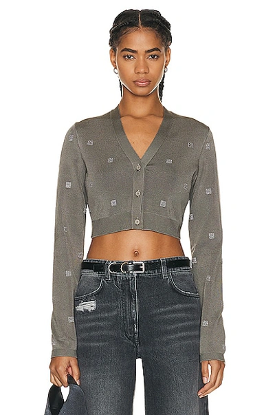 Givenchy 4g Cropped Cardigan In Grey