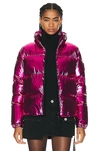 Moncler Meuse Laminated Nylon Down Jacket In Fuchsia