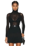 Alaïa High Neck Top In Noir Ala?a