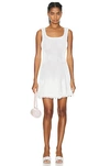 Alaïa Pleated Mini Dress In Blanc & Ivoire