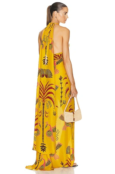 Johanna Ortiz Perfume Memory Silk Maxi Dress In Cosmogony Mustard