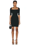 Dolce & Gabbana Black Short Dress With Three Quarter Length Sleeves In Nero
