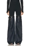 Coperni Hybrid Denim Flare Trousers In Black & Dark Navy