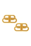 Balenciaga Bb Stud Earrings In Gold