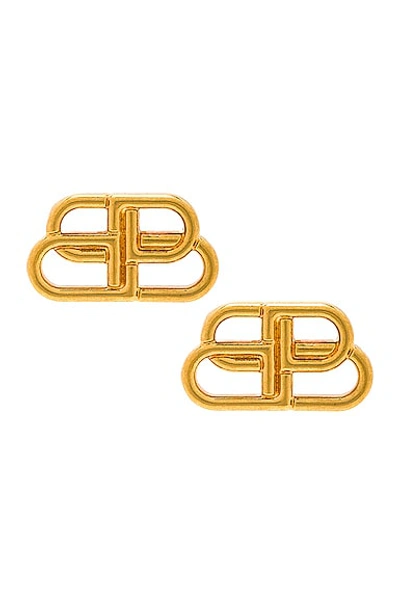 Balenciaga Bb Stud Earrings In Gold