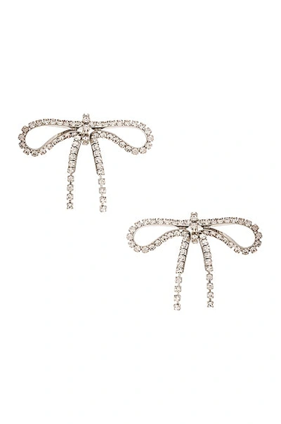 Balenciaga Archive Ribbon Embellished Earrings In Silver