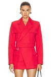 A.l.c Reeve Asymmetric Utility Jacket In Ruby