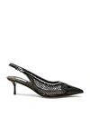 Alaïa Le Coeur 55 Mesh And Patent-leather Slingback Pumps In Noir