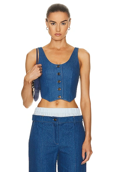 Aya Muse Cosa Waistcoat In Denim