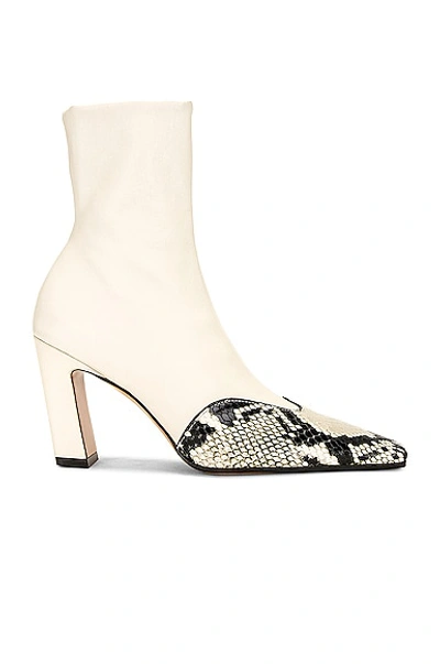 Khaite Dallas Stretch Leather Ankle Boots In White