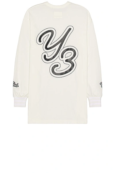 Y-3 Gfx Long Sleeve Tee In Off White