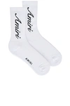 Amiri Script Tube Sock In White