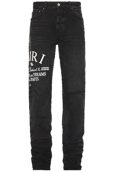 Amiri Black District Jeans In Faded Black