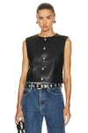 Alexander Wang Shrunken Lambskin Leather Vest In Black