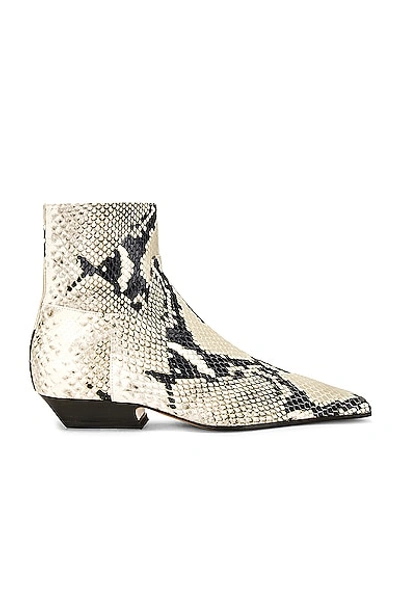 Khaite Marfa Classic Embossed Leather Ankle Western Boots In Neutrals
