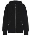C.p. Company Diagonal Raised Fleece Zipped Goggle Hoodie In Black
