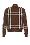 Burberry Landon Bomber Jacket In Dark Birch Brown Chk