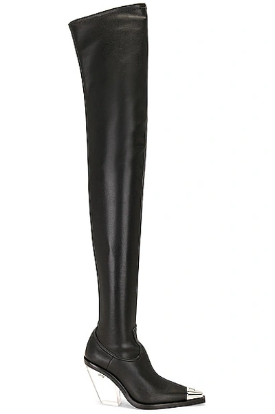 David Koma Metal Nose & Transparent Heel High Boot In Black