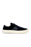 Tom Ford Cambridge Velvet Low-top Sneakers In Black