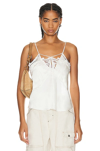 Isabel Marant Joys Lingerie Satin Top In Ecru