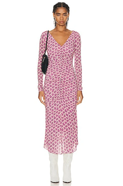 Isabel Marant Laly Floral Stretch Viscose Maxi Dress In Fuchsia
